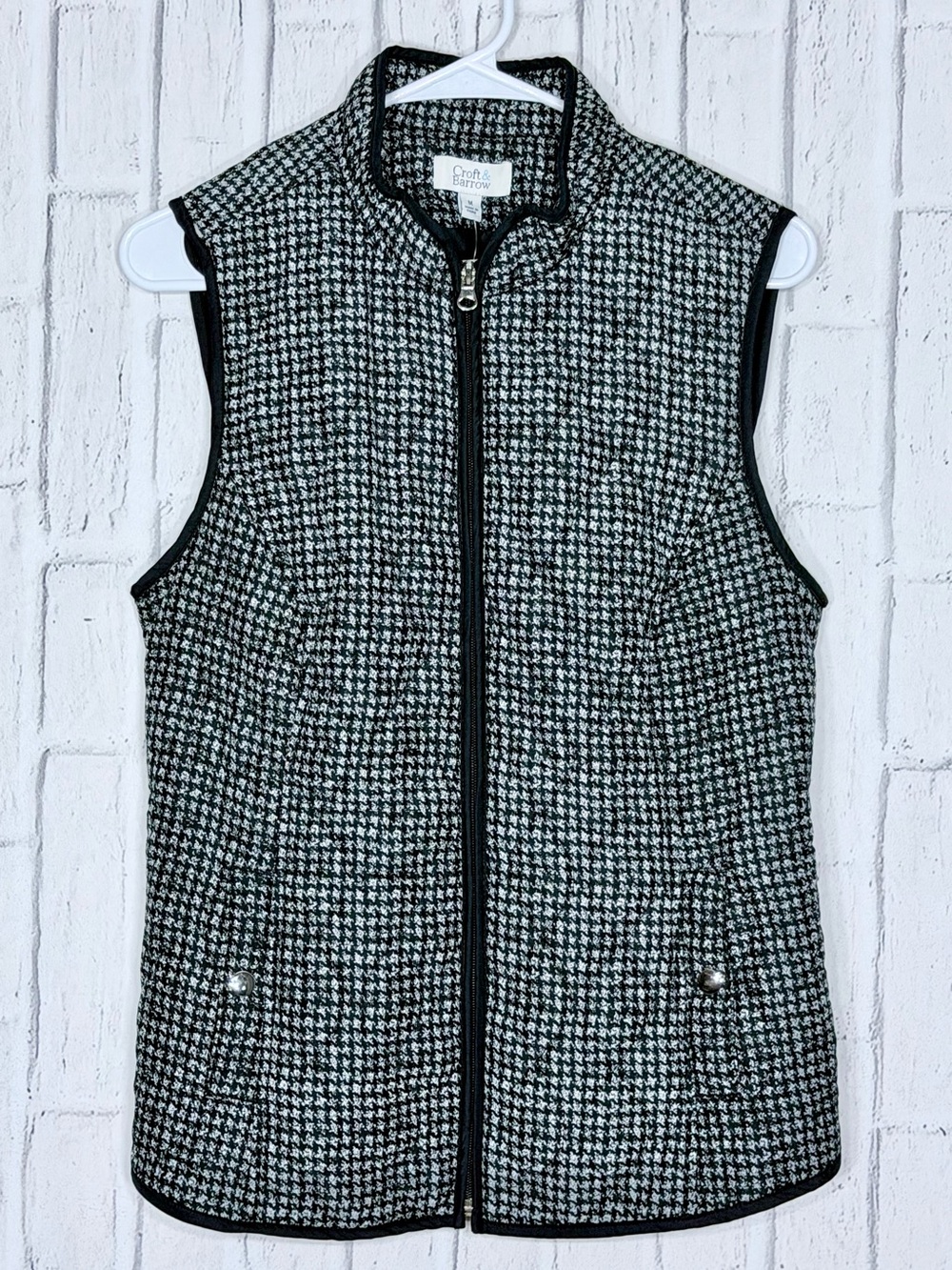 🖤 Croft & Barrow Houndstooth Quilted Puffer Vest NWT Medium
